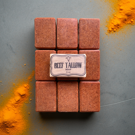 Turmeric beef tallow soap